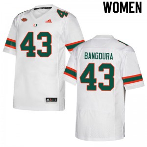 Women Souleymane Bangoura White Miami College Football #43 Jersey 708098-626
