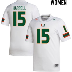 Women Tyler Harrell White Miami Hurricanes College Football #15 Jersey 403064-135