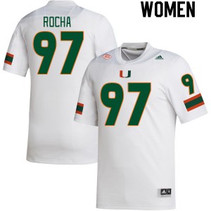 Women Will Rocha White Miami Hurricanes College Football #97 Jersey 501879-921