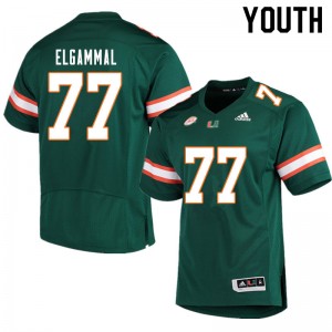 Youth Adam ElGammal Green Miami College Football #77 Jersey 354075-236