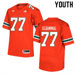 Youth Adam ElGammal Orange Miami College Football #77 Jersey 454396-518