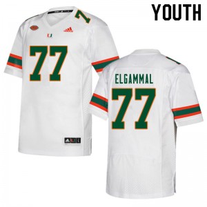 Youth Adam ElGammal White Miami College Football #77 Jersey 588574-742