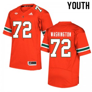 Youth Chris Washington Orange Miami Hurricanes College Football #72 Jersey 932292-805