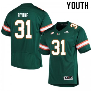 Youth Connor Byrne Green University of Miami College Football #31 Jersey 761299-481
