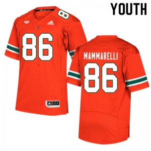 Youth Dominic Mammarelli Orange Miami Hurricanes College Football #86 Jersey 688651-770
