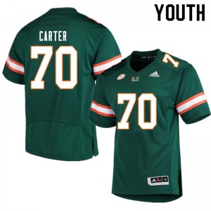Youth Earnest Carter Green Miami College Football #70 Jersey 463608-707