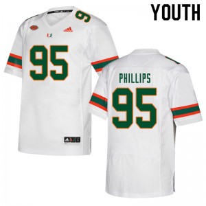 Youth Jaelan Phillips White Miami College Football #95 Jersey 579760-541