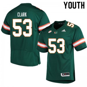 Youth Jakai Clark Green Miami College Football #53 Jersey 156029-623