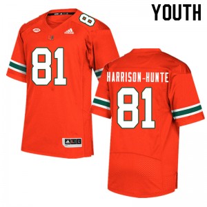 Youth Jared Harrison-Hunte Orange Miami Hurricanes College Football #81 Jersey 812579-940