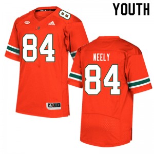Youth Josh Neely Orange Miami College Football #84 Jersey 888365-973