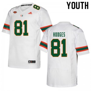 Youth Larry Hodges White Miami Hurricanes College Football #81 Jersey 730706-957