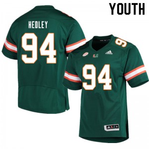 Youth Lou Hedley Green Hurricanes College Football #94 Jersey 568389-365