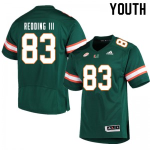 Youth Michael Redding III Green Hurricanes College Football #83 Jersey 638180-339
