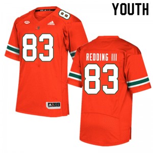 Youth Michael Redding III Orange University of Miami College Football #83 Jersey 910394-728