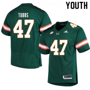 Youth Mykel Tubbs Green University of Miami College Football #47 Jersey 665653-533