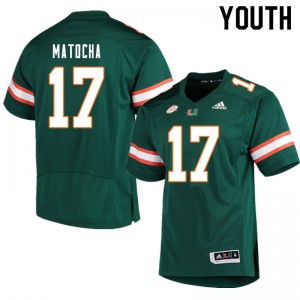 Youth Peyton Matocha Green Miami College Football #17 Jersey 477232-874
