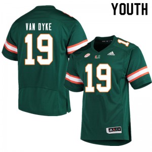 Youth Tyler Van Dyke Green Miami Hurricanes College Football #19 Jersey 785233-478