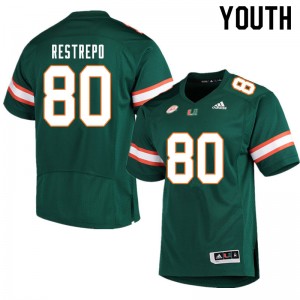 Youth Xavier Restrepo Green Miami College Football #80 Jersey 661933-956