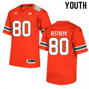 Youth Xavier Restrepo Orange University of Miami College Football #80 Jersey 544960-636