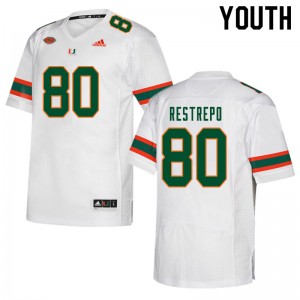 Youth Xavier Restrepo White Miami College Football #80 Jersey 479494-135