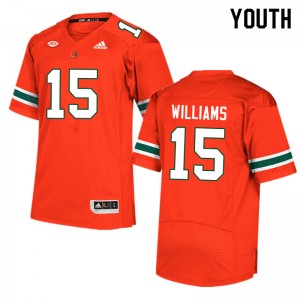 Youth Avantae Williams Orange Miami Hurricanes College Football #15 Jersey 577919-879