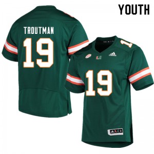 Youth Deshawn Troutman Green Miami College Football #19 Jersey 808636-953