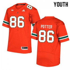 Youth Fred Potter Orange Miami Hurricanes College Football #86 Jersey 791594-915