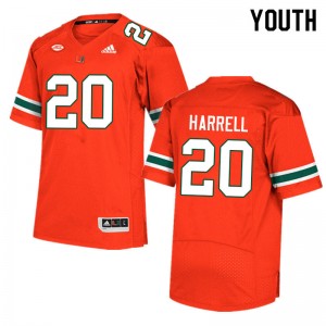 Youth Jalen Harrell Orange Miami College Football #20 Jersey 446464-152