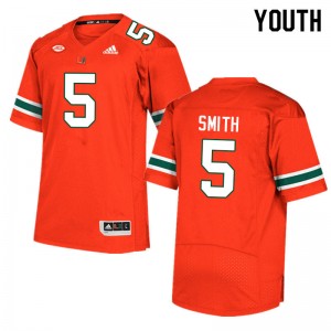 Youth Keyshawn Smith Orange Miami Hurricanes College Football #5 Jersey 601175-394