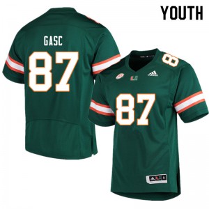 Youth Matias Gasc Green Hurricanes College Football #87 Jersey 717466-470