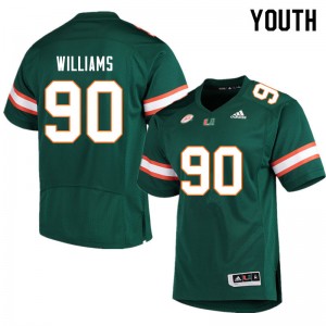 Youth Quentin Williams Green Miami College Football #90 Jersey 958996-978