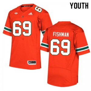 Youth Sam Fishman Orange Miami College Football #69 Jersey 469611-877