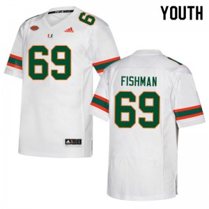 Youth Sam Fishman White Miami College Football #69 Jersey 312066-136
