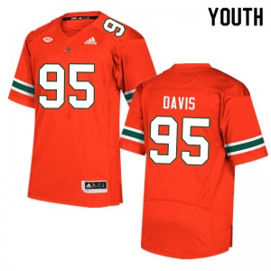 Youth Thomas Davis Orange Hurricanes College Football #95 Jersey 576533-713