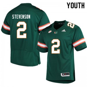 Youth Tyrique Stevenson Green Miami Hurricanes College Football #2 Jersey 355985-964