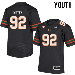 Youth Ahmad Moten Black Hurricanes College Football #92 Jersey 533723-540