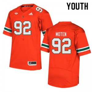 Youth Ahmad Moten Orange University of Miami College Football #92 Jersey 989028-388