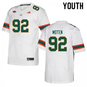 Youth Ahmad Moten White Hurricanes College Football #92 Jersey 528101-948