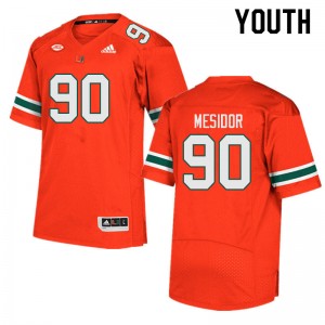 Youth Akheem Mesidor Orange Miami College Football #90 Jersey 956314-656