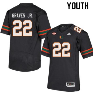Youth Chris Graves Jr. Black Miami College Football #22 Jersey 863683-144
