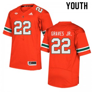 Youth Chris Graves Jr. Orange University of Miami College Football #22 Jersey 192498-826
