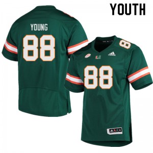Youth Colbie Young Green Miami College Football #88 Jersey 795411-509