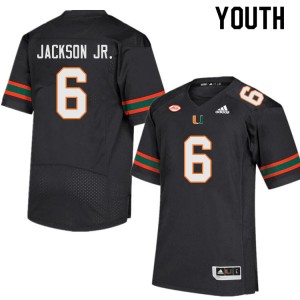Youth Darrell Jackson Jr. Black Miami Hurricanes College Football #6 Jersey 574262-624