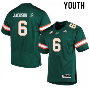 Youth Darrell Jackson Jr. Green Miami College Football #6 Jersey 686660-206