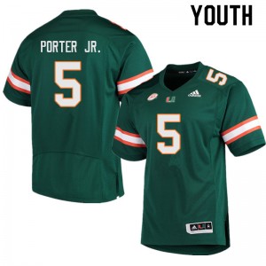 Youth Daryl Porter Jr. Green Miami Hurricanes College Football #5 Jersey 880301-762