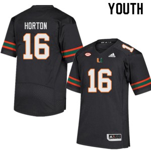 Youth Isaiah Horton Black Miami Hurricanes College Football #16 Jersey 586051-972