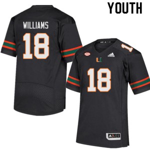 Youth Markeith Williams Black Miami College Football #18 Jersey 422949-745