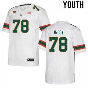 Youth Matthew McCoy White Hurricanes College Football #78 Jersey 774858-769
