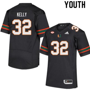 Youth Nyjalik Kelly Black Miami College Football #32 Jersey 226413-312