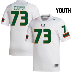 Youth Anez Cooper White Miami College Football #73 Jersey 403934-965